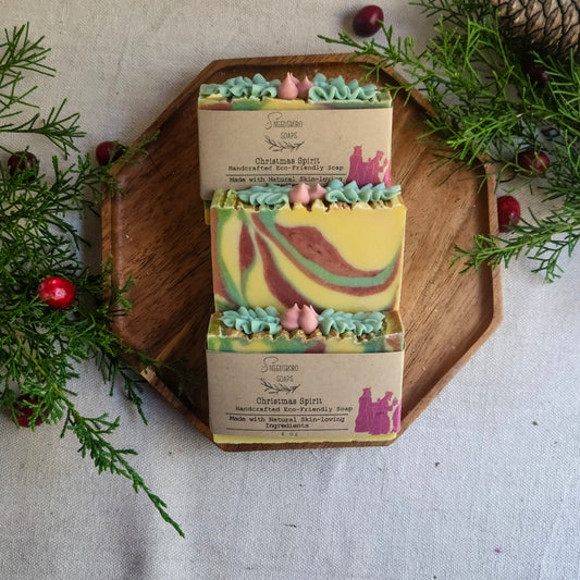 Christmas Spirit Bar Soap - Vintage Christmas - Unisex Soap