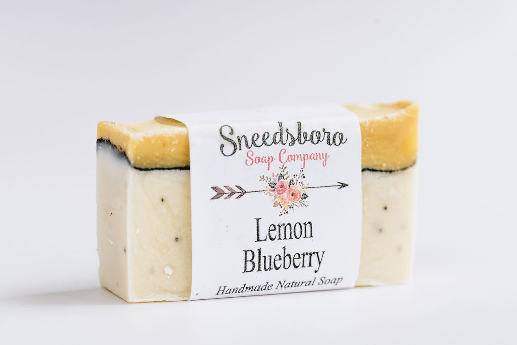 Lemon Blueberry Bar Soap - Summer Soap - Best Bar Soap - Handmade Soap - Citrus Soap - Natural Soap - Sneedsboro Soap - Gift For Her - Soap